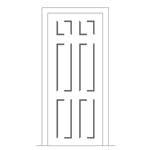 Door with Two Sidelites and Rectangular Transom - 6 Panel