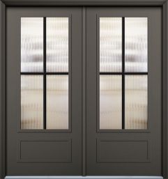 80" 1 Panel 3/4 Lite 4 Lite SDL Smooth Simulated Steel SSD-Series Double Door