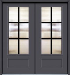 80" 1 Panel 3/4 Lite 6 Lite SDL Smooth Simulated Steel SSD-Series Double Door