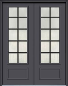 96" 1 Panel 3/4 Lite 10 Lite SDL Smooth Simulated Steel SSD-Series Double Door