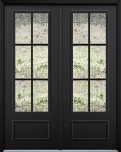 96" 1 Panel 3/4 Lite 6 Lite SDL Smooth Simulated Steel SSD-Series Double Door