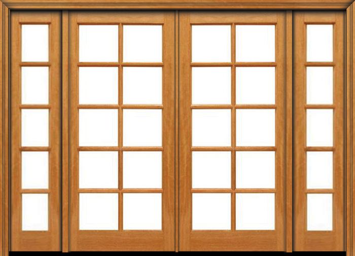 French Patio Door 1 3 4 By Aaw In Double Door With Two Sidelites Made Of Wood And The Grain Is Mahogany 10 Lite 80 Ext 2 2