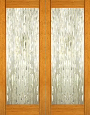 Bm 33 Interior Bamboo Contemporary Waterfall Glass Double Door