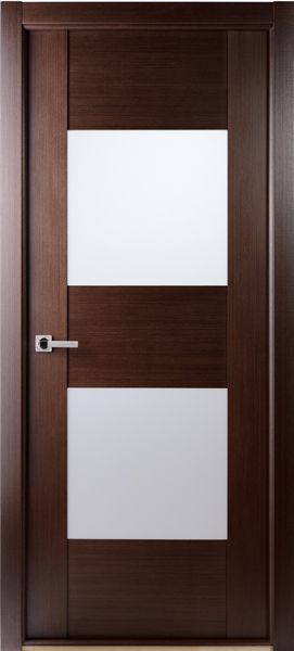 Contemporary African Wenge Interior Single Door With Frosted Glass