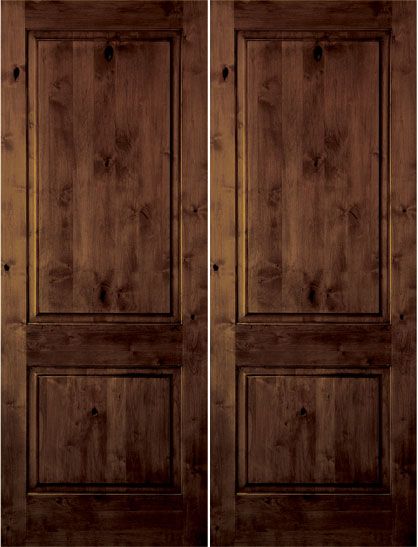 96 Kw 305 2 Panel Knotty Alder Double Door 1 3 8 Thick