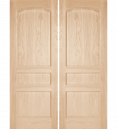 203AC Wood Arch Top Panel 3 Panel  Transitional Ovolo Double Interior Door
