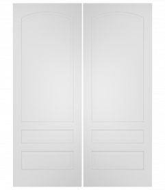 203KC Wood Arch Top Panel 3 Panel  Transitional Ovolo Double Interior Door