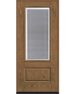 80 Low-E Raise/Tilt Oak 3/4 Lite 1 Panel Fiberglass Single Door , WBD Impact