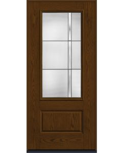 80 Axis 3/4 Lite 1 Panel Oak Fiberglass Single Door , WBD Impact