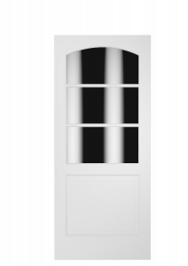 3037C Wood 1 Panel  3 Lite  Transitional Ovolo Arch Top Lite Single Interior Door