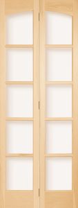 3050CP Wood 5 Lite  Transitional Ovolo Arch Top Lite Bifold