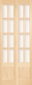 3080P Wood 1 Panel  8 Lite  Transitional Ovolo Bifold