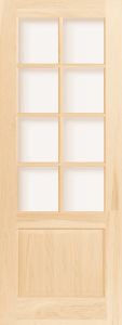 308A Wood 1 Panel  8 Lite  Transitional Ovolo Single Interior Door