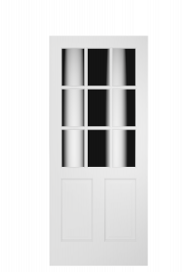 3090 Wood 2 Panel  9 Lite  Transitional Ovolo Single Interior Door