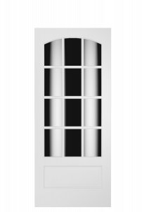 3120C Wood 1 Panel  12 Lite  Transitional Ovolo Arch Top Lite Single Interior Door