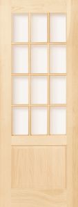 312A Wood 1 Panel  12 Lite  Transitional Ovolo Single Interior Door