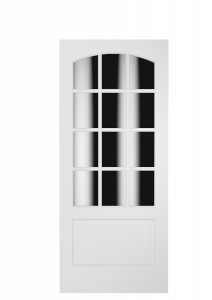 312AC Wood 1 Panel  12 Lite  Transitional Ovolo Arch Top Lite Single Interior Door