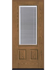80 Low-E Raise/Tilt Oak 3/4 Lite 2 Panel Fiberglass Single Door , WBD Impact