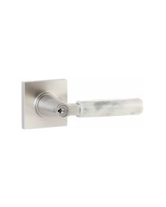 Select L-Square White Marble Key In Lever with Square Rosette