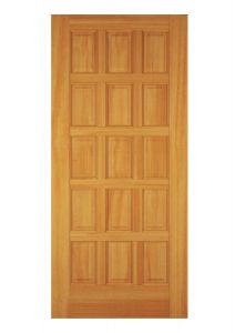 Wood 15 Panel Rustic Exterior Single Door