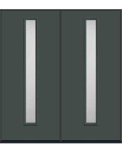 80 Granite Modern Pulse Linea Centered Smooth Fiberglass Double Doors , WBD Impact