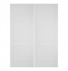 7920 Wood 2 Panel  Transitional Shaker Double Interior Door