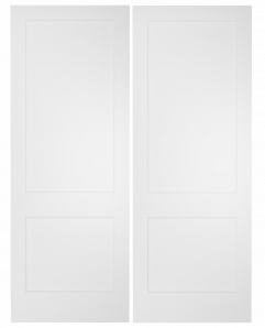 792A Wood 2 Panel  Transitional Shaker Double Interior Door