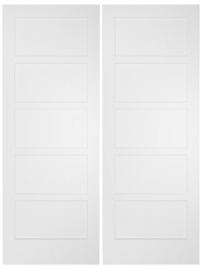 795L Wood 5 Panel  Contemporary Modern Shaker Double Interior Door