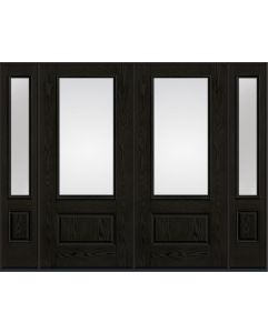 80 Low-E 3/4 Lite 1 Panel Oak Fiberglass Double Door,Sidelites , WBD Impact