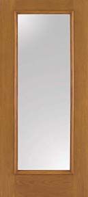 Oak Fiberglass Impact French Door Full Lite Low-E Glass 6'8