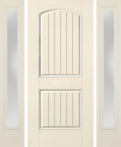 2 Panel Plank Soft Arch Smooth Star, Door 2 Sides, Clear