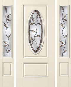 Avonlea  3/4 Captured Oval Lite 1 Panel, Smooth Star, Door 2 Sides