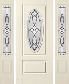 Blackstone  3/4 Captured Oval Lite 1 Panel, Smooth Star, Door 2 Sides