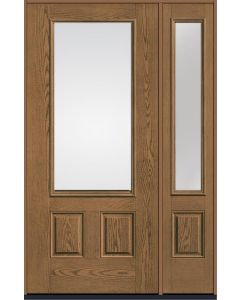 80 Low-E 3/4 Lite 2 Panel Oak Fiberglass Single Door,Sidelite , WBD Impact