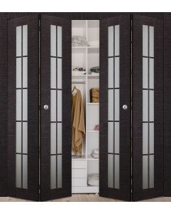 Prefinished Avanti 10 Lite Vetro Black Apricot Modern Interior Bi-Fold 4 Door