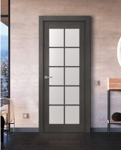 Prefinished Avanti 10 Lite Vetro Black Apricot Modern Interior Single Door