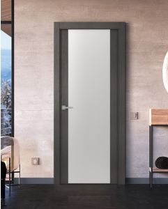 Prefinished Avanti 202 Vetro Black Apricot Modern Interior Single Door