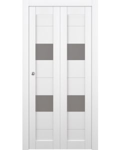 Prefinished Berta Vetro Bianco Noble Modern Interior Bi-Fold 2 Door