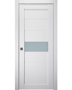 Prefinished Edna Vetro Bianco Noble Modern Interior Single Pocket Door