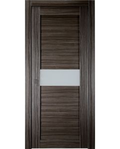 Prefinished Edna Vetro Gray Oak Modern Interior Single Pocket Door