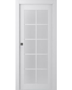 Prefinished Palladio 10 Lite Vetro Bianco Noble Modern Interior Single Pocket Door