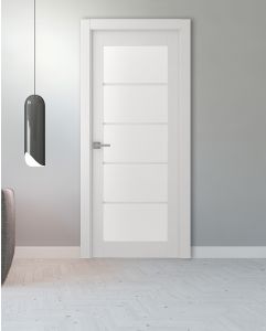 Prefinished Smart Pro 5 Lite Vetro Polar White Modern Interior Single Door