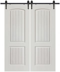 2 Panel V-Groove MDF Double Barn Door- Design on 2 Side