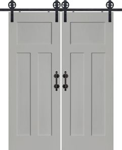 Craftsman MDF Double Barn Door- Design on 2 Side