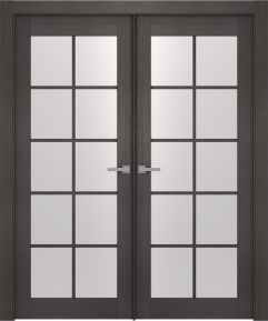 Prefinished Avanti 10 Lite Vetro Black Apricot Modern Interior Double Door