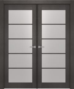 Prefinished Avanti 5 Lite Vetro Black Apricot Modern Interior Double Door