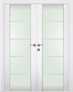 Prefinished Smart Pro H3G 4H Vetro Polar White Modern Interior Double Door