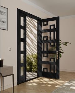 Mahogany Arca Full Lite, Artistic Lite Designer SDL Contemporary Modern Shaker Single Door, Sidelite