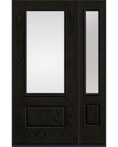 80 Low-E 3/4 Lite 1 Panel Oak Fiberglass Single Door,Sidelite , WBD Impact