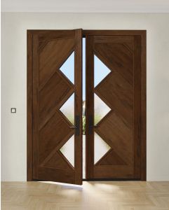 Mahogany Cairo Artistic Lite Designer  Multi Panel Shaker Double Door